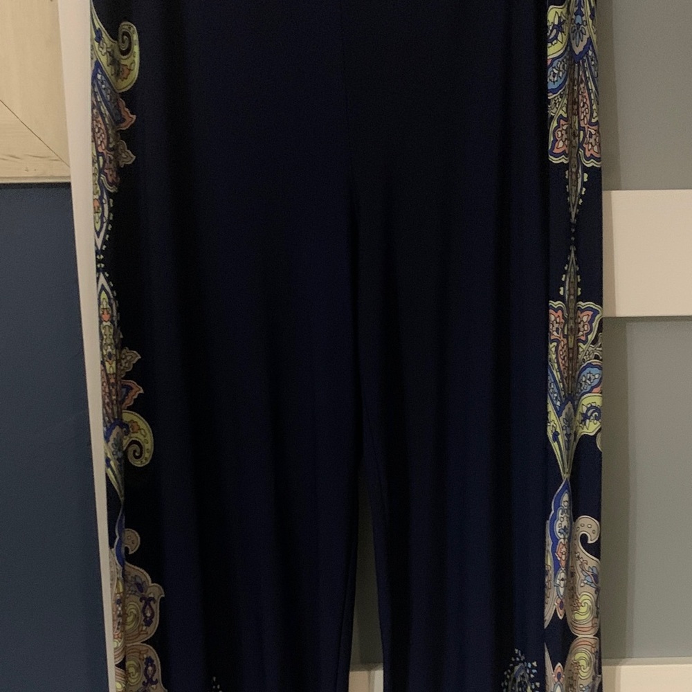 Cato Navy Paisley Wide Leg Pants - Picture 4 of 7